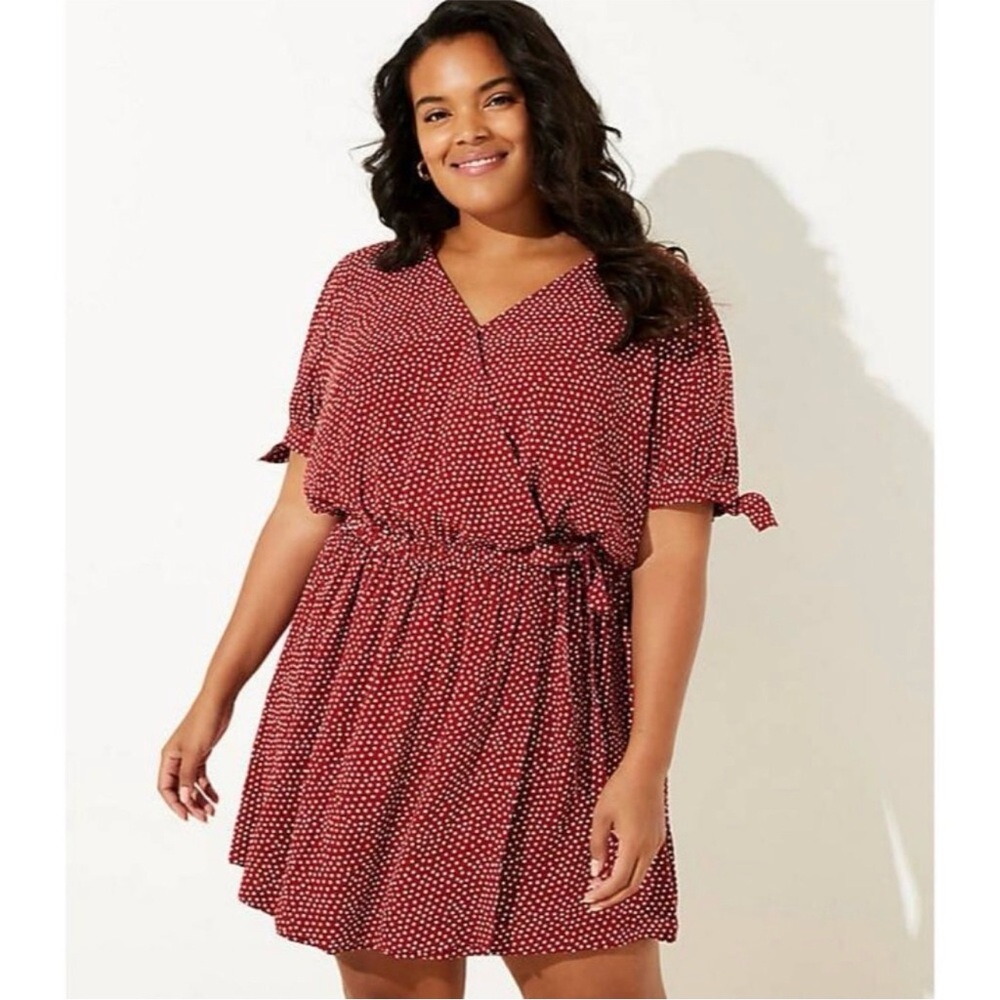 Loft Plus | Red White Polka Dot Romper/Skort